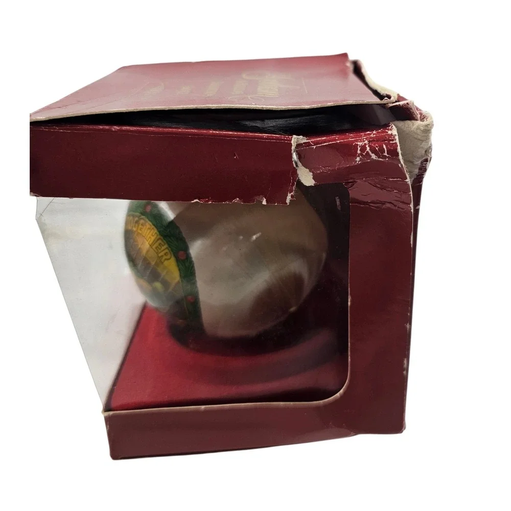 Gorham 1998 Our First Christmas Together Silk Ball Ornament Vtg White 6209290